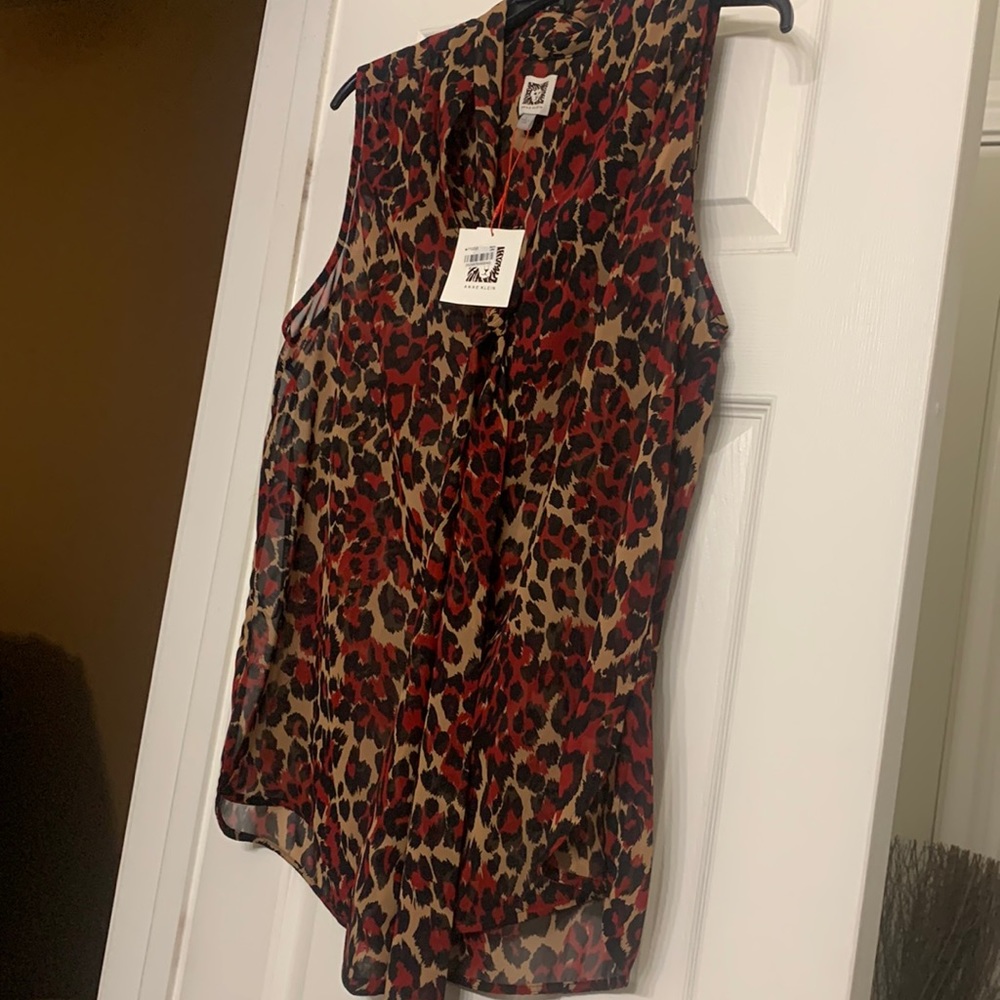 SizeL , red cheetah, never worn with tags. anne Klein  Non smoking home
